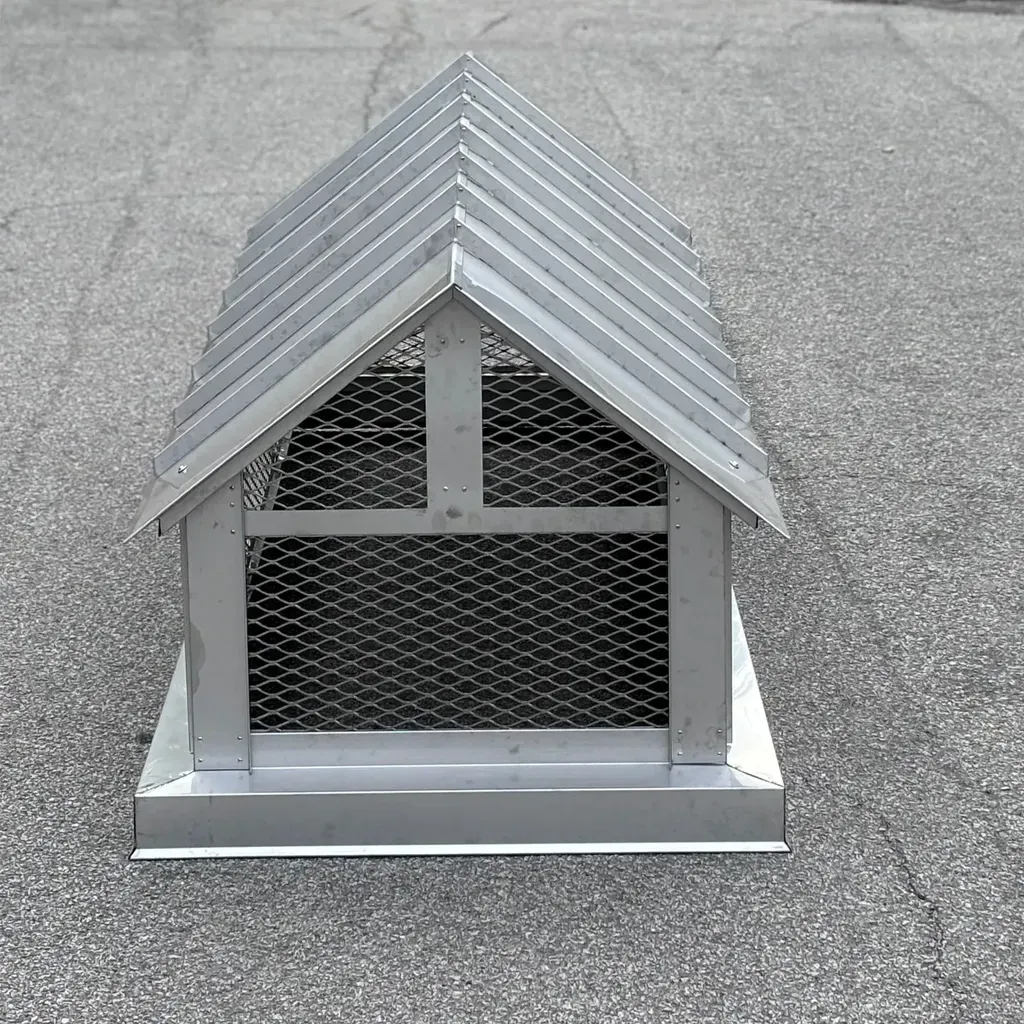 Stainless steel standing seam rake chimney cap