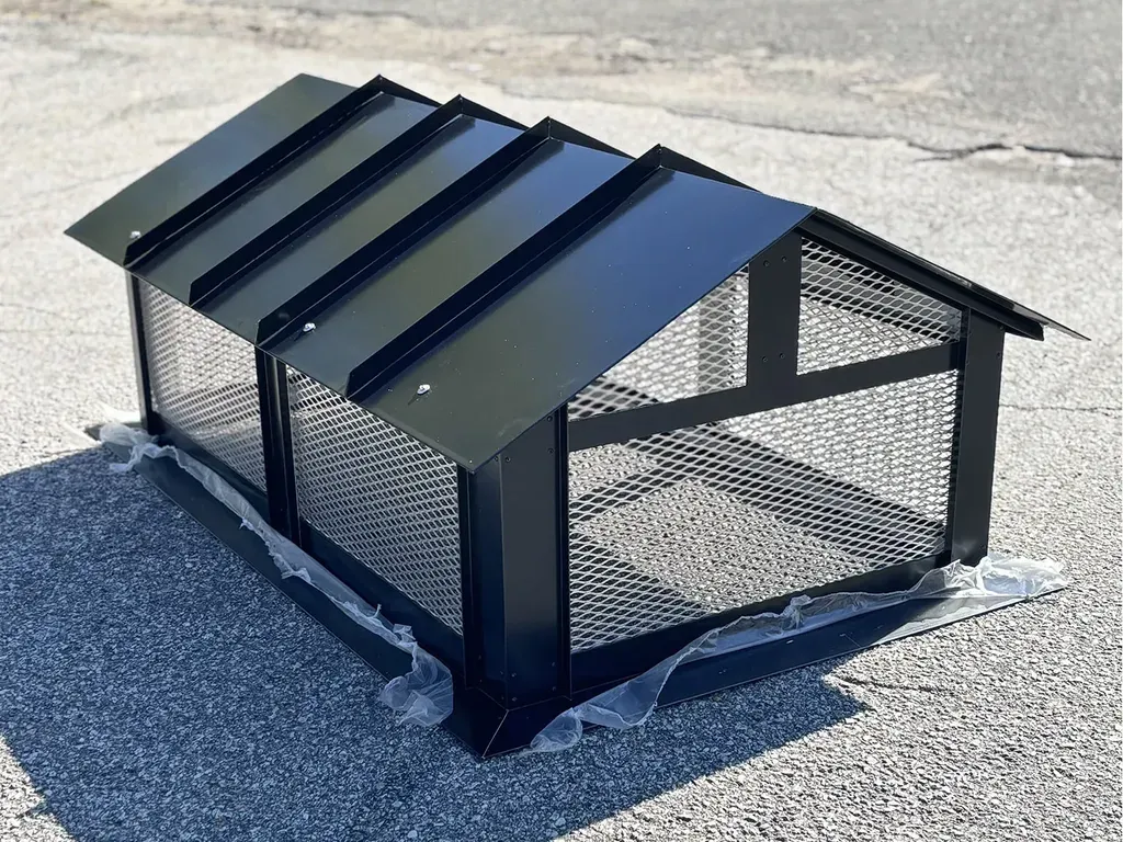 Black top mount aluminum Kynar rake chimney cap