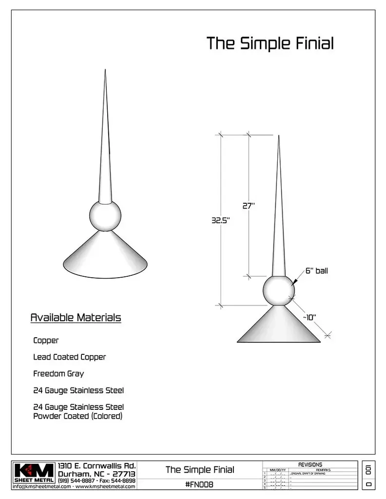 The Simple Finial - 1