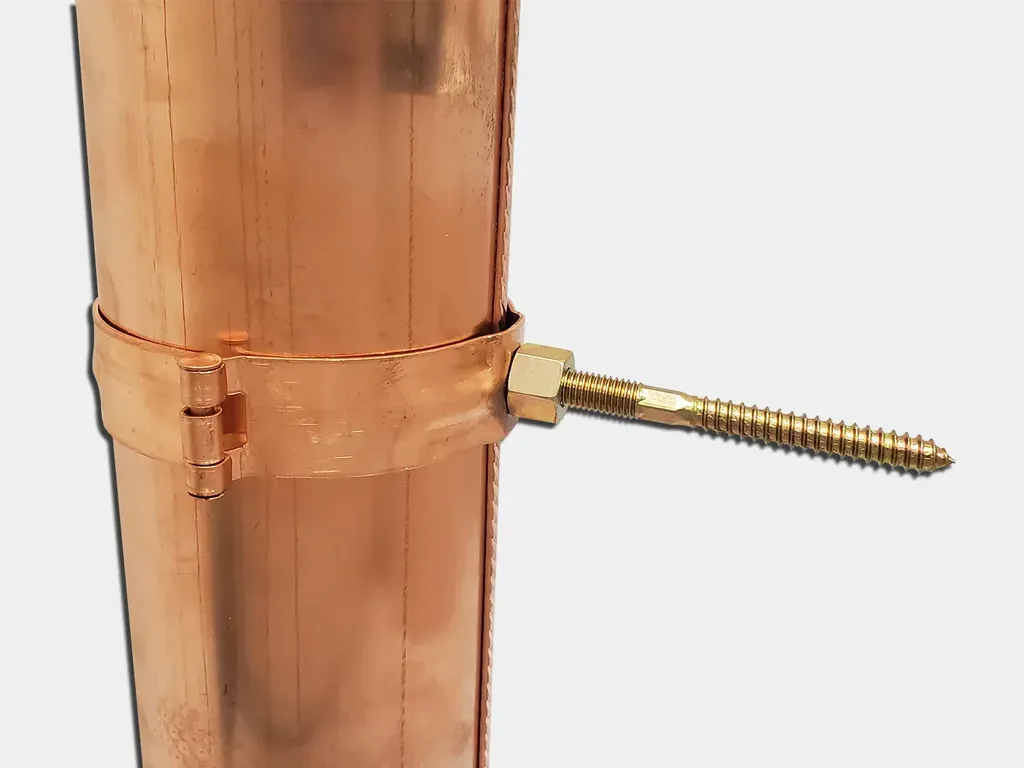 Lead Coated Copper Euro Plain Round Downspout Bracket with Screw - 2