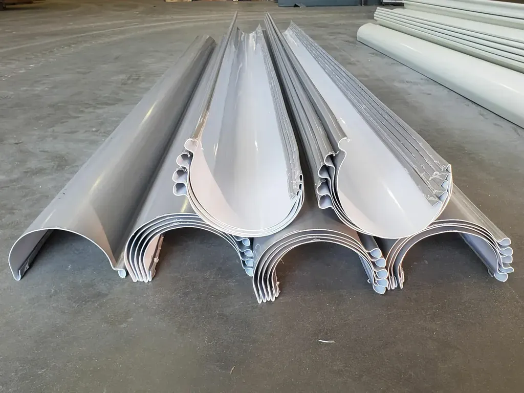 gray half round gutter