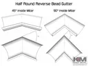 Kynar Steel Half Round Gutter Inside Miter - 1