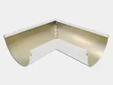 White Kynar Steel Half Round Gutter Inside Miter - Top View