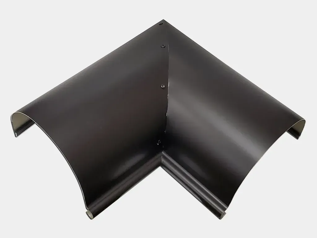 Dark Bronze Kynar Steel Half Round Gutter Inside Miter - Bottom View