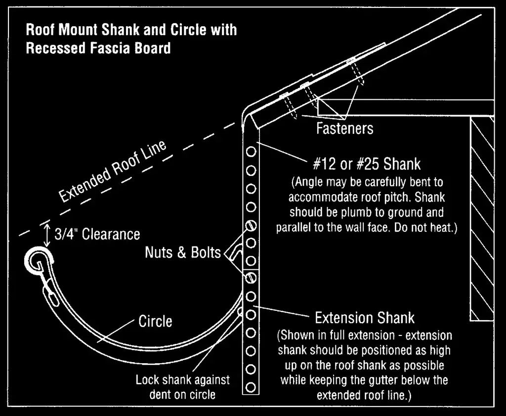 #12 Roof Mount Gutter Shank - Installation Example