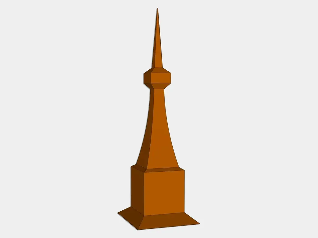 The Sentinel Finial - Cad Drawing with Hip Roof Flashing