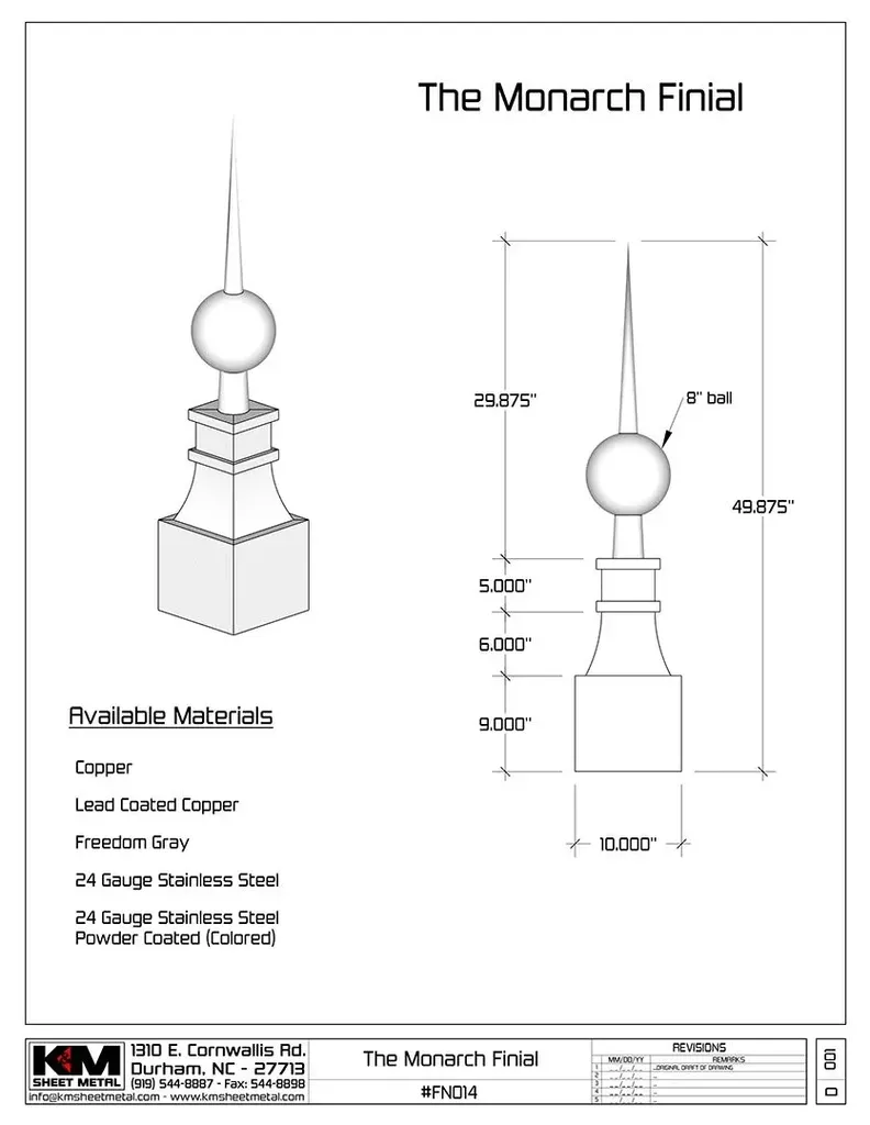 The Monarch Finial - Submittal