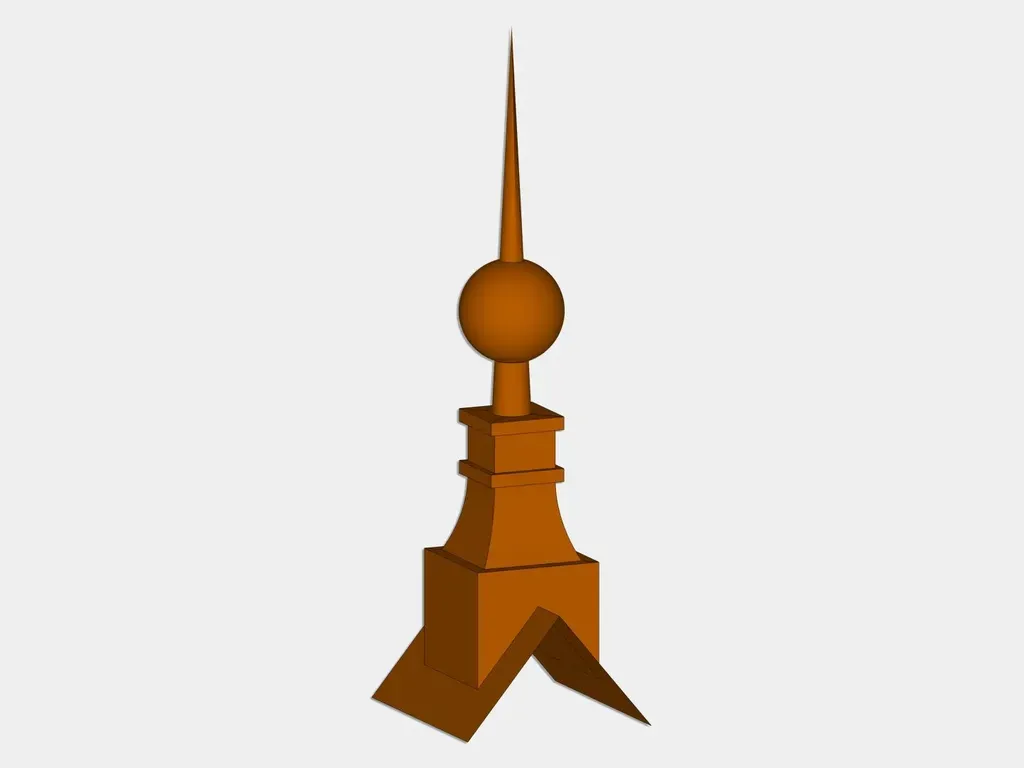 The Monarch Finial - CAD Drawing with Gable Flashing