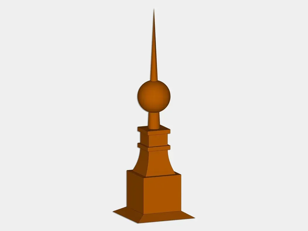 The Monarch Finial - CAD Drawing with 4 Sided Hip Flashing