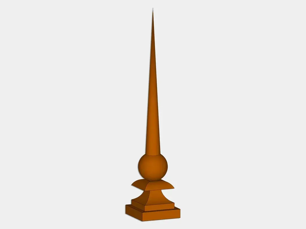 The Lancaster Finial - CAD Drawing with Standard Base