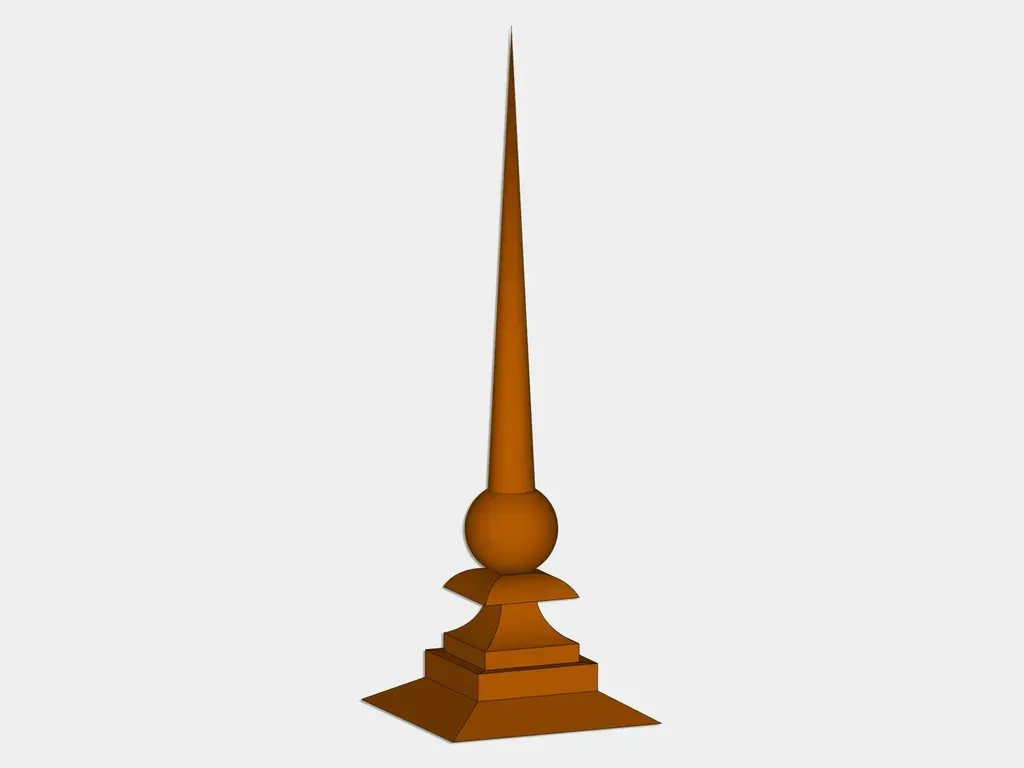 The Lancaster Finial - CAD Drawing with 4 Sided Hipped Base