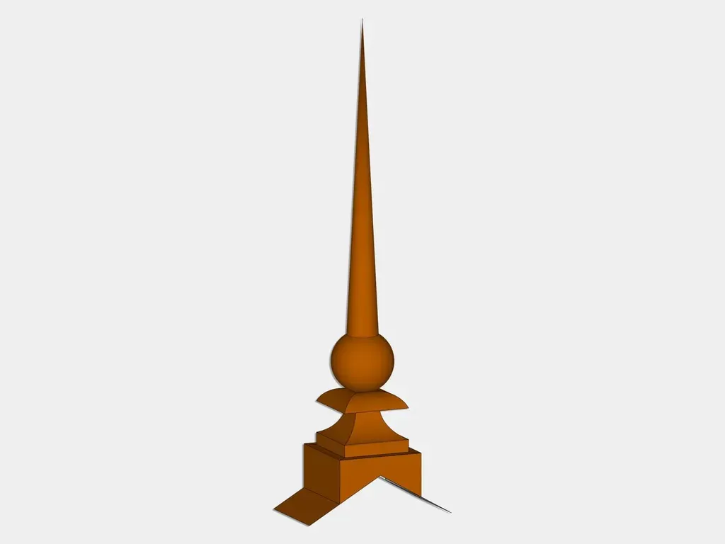 The Lancaster Finial - CAD Drawing with 2 Sided Gable Base