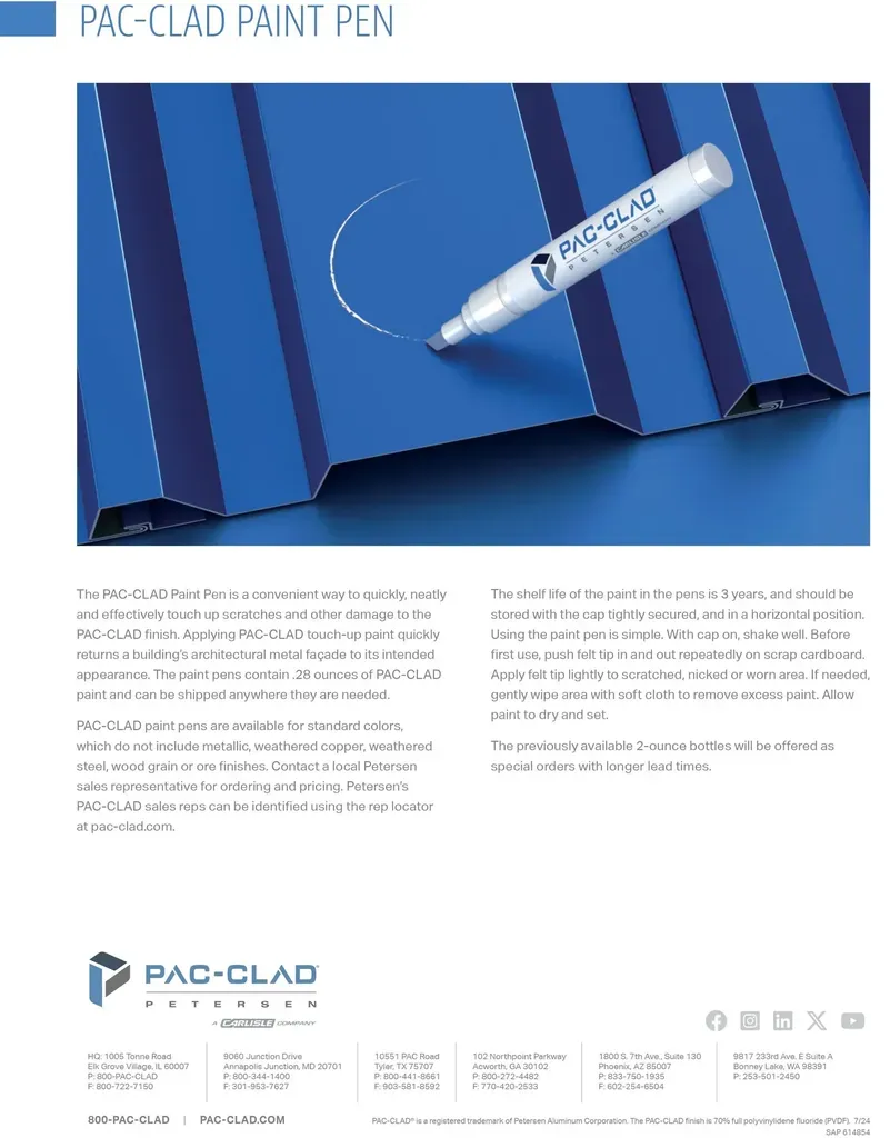 Touch Up Paint Pen - Sales Sheet