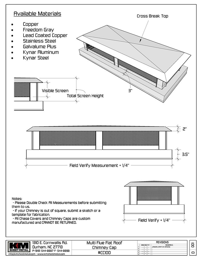 Simple Multi Flue Flat Roof Chimney Cap