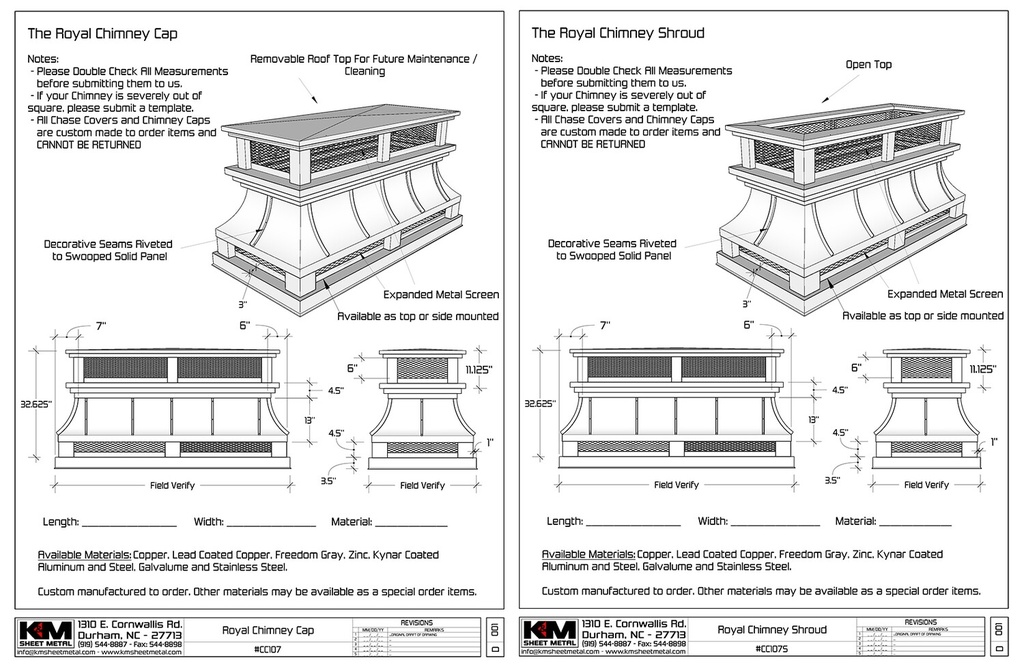 The Royal Chimney Cap / Chimney Shroud