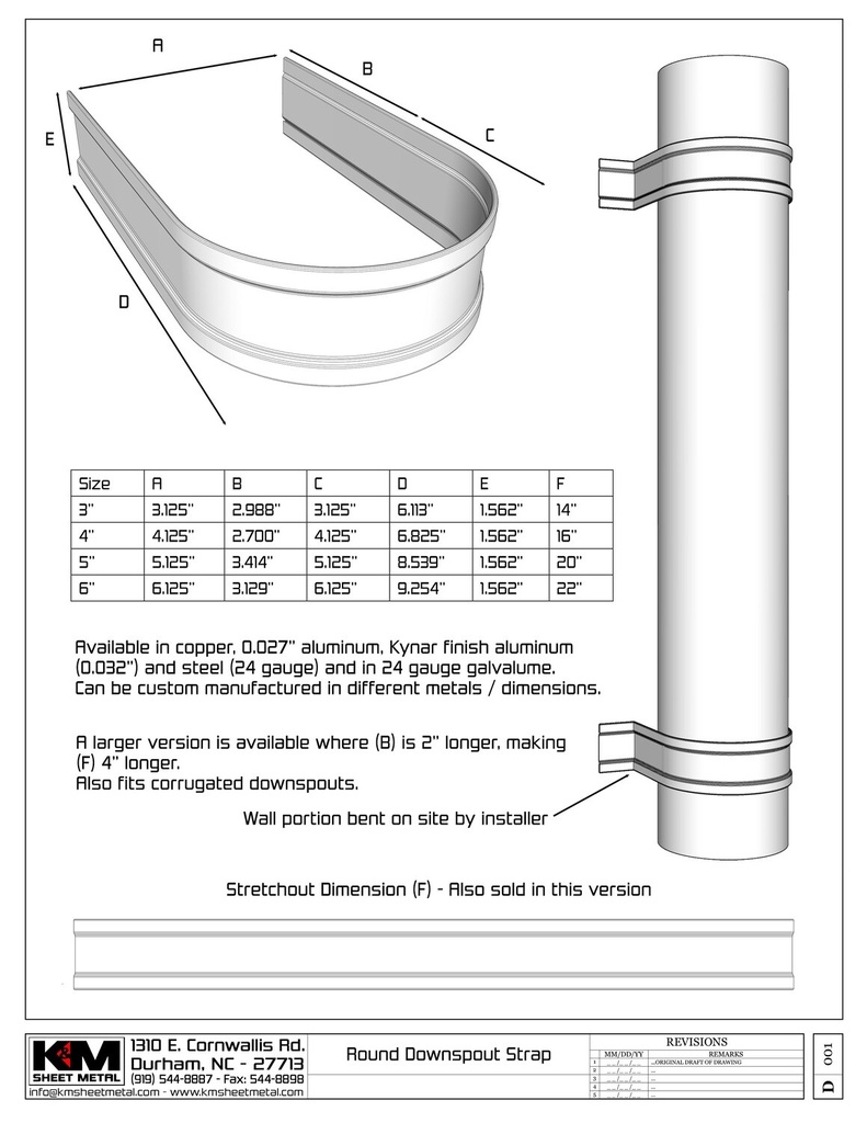 Round Kynar Steel Downspout Strap