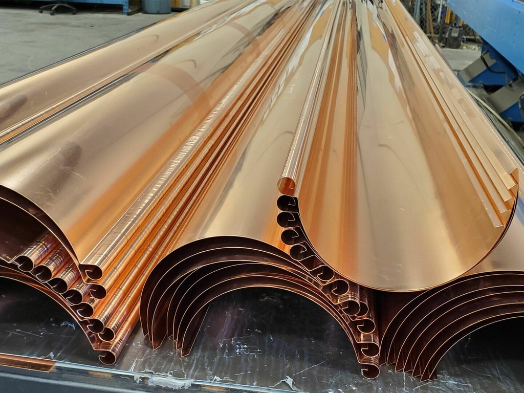 Reverse Bead Copper Half Round Gutter