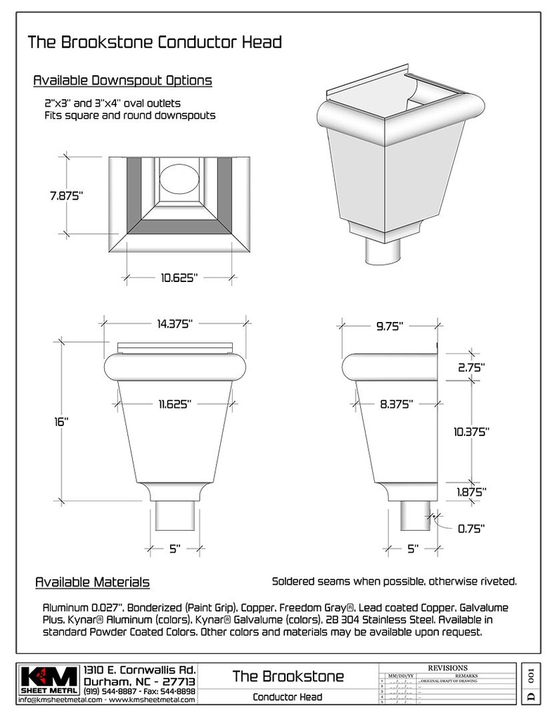 The Brookstone Conductor Head | Leader Head - Submittal
