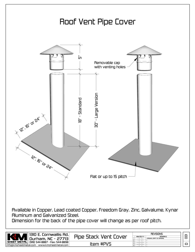 Pipe Jack / Roof Vent Stack Cover with Mounting Flange