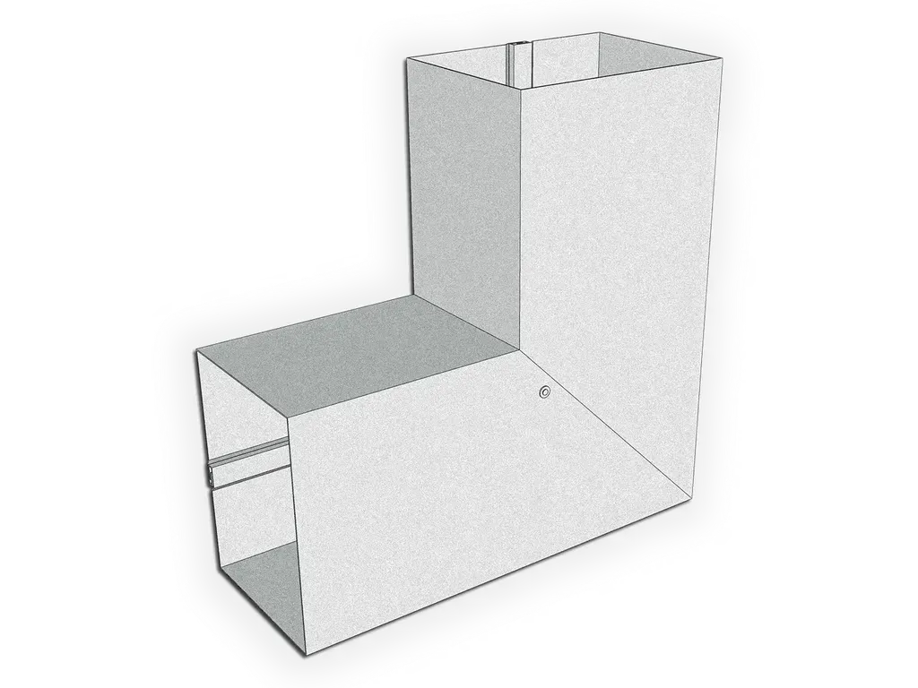 [EB23290BL-3002] Plain Square Galvalume Elbow (B) Style
Size: 2" x 3"
Angle: ($) 90°
Direction: Left