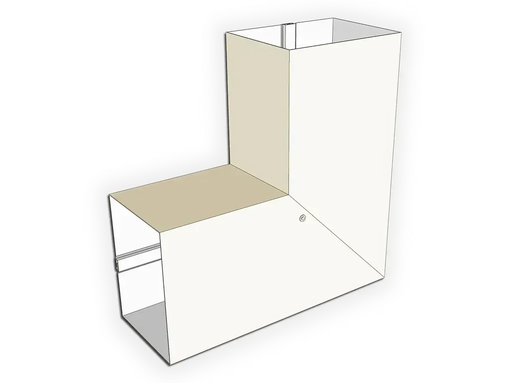 [EB23290BL-4001] Plain Square Kynar Steel Elbow (B) Style
Size: 2" x 3"
Color: Almond
Angle: ($) 90°
Direction: Left