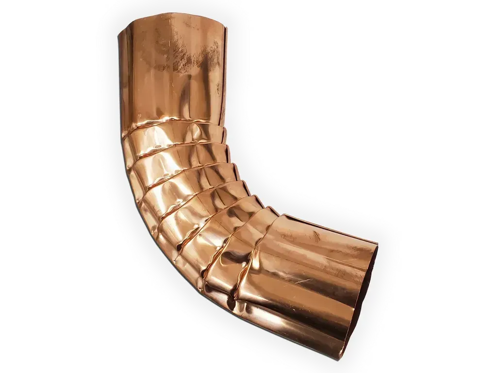 [EB04390-1001] Round Corrugated Copper Elbow
Material: 16 oz. Copper
Size: 4"
Angle: ($) 90°