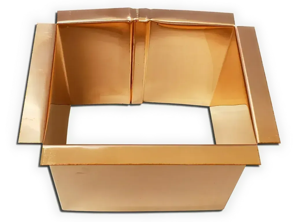 [G5524-1001] Plain Square Downspout Gutter Outlet
Material: 16 oz Copper
Size: 4.75" x 4.75" for 5" x 5" Downspout