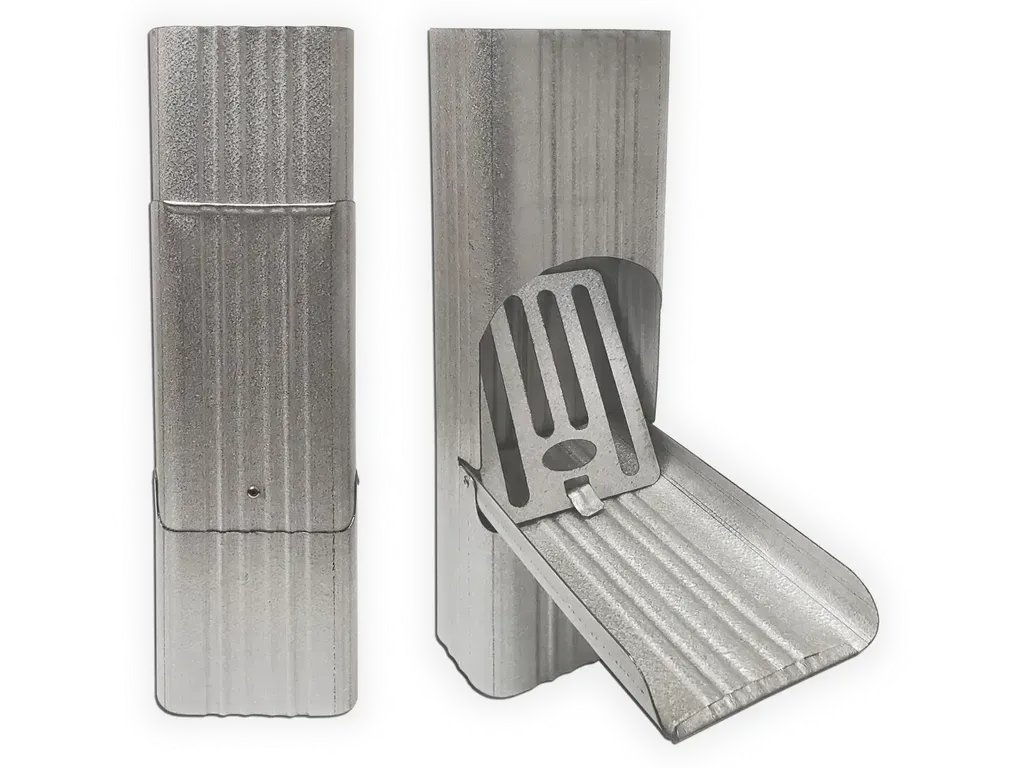 Square Corrugated Galvalume Downspout Cleanout