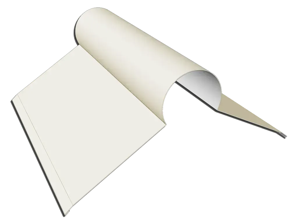 [FRR16-4001] 24 Gauge Kynar Steel Ridge Roll Roof Flashing
Color: Almond
Product custom made to order: I understand this product is custom made to order and cannot be returned. All dimensions are approximate.