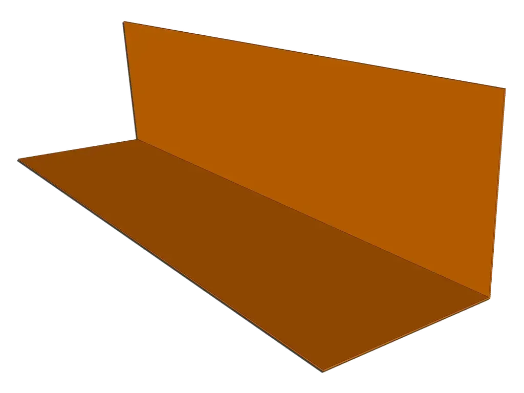 [FEA06-1001] 90 Degree Copper Angle Flashing
Material: 16 oz. Copper
Size: 3" x 3" x 10' Long (6" stock)
Product custom made to order: I understand this product is custom made to order and cannot be returned. All dimensions are approximate. Custom profiles may be rejected due to limitations in bending.