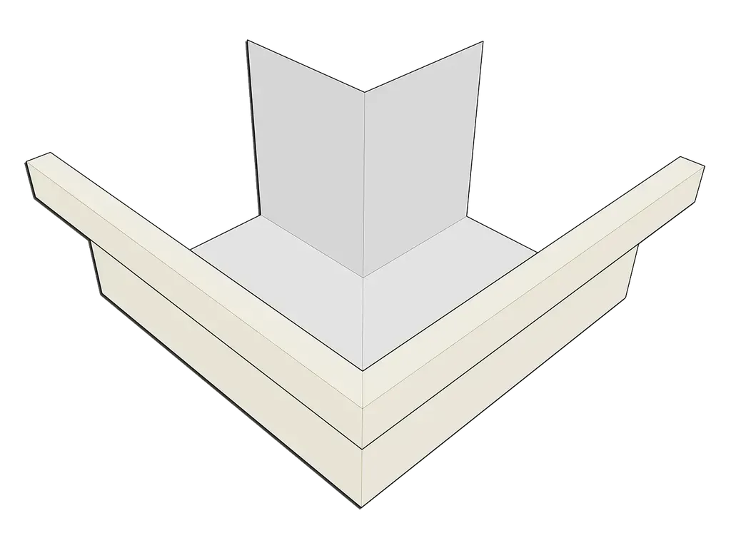 A-Style Aluminum 0.027" Commercial Box Gutter Outside Miter