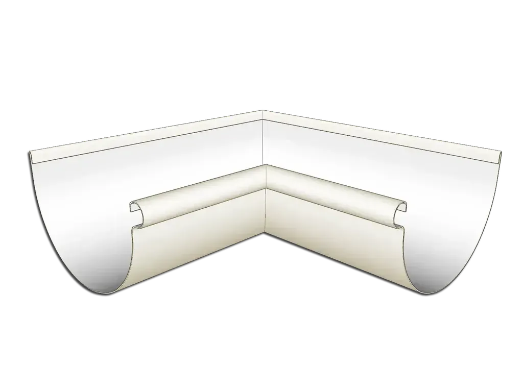 Aluminum 0.027" Half Round Gutter Inside Miter
