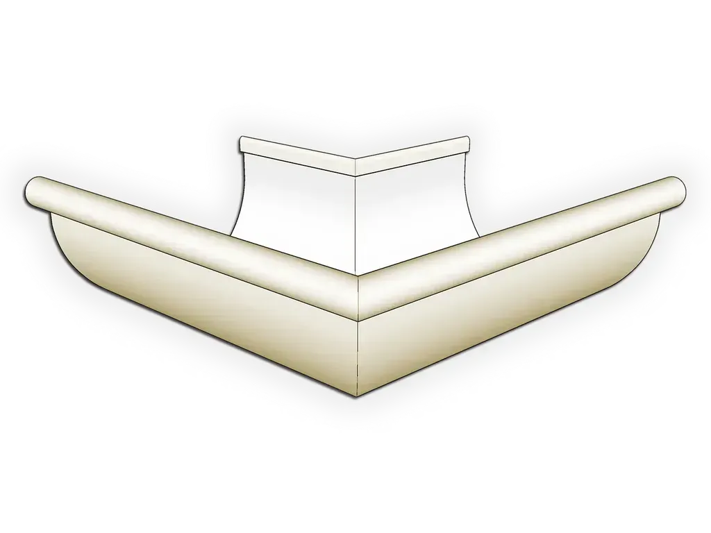 Aluminum 0.027" Half Round Gutter Outside Miter