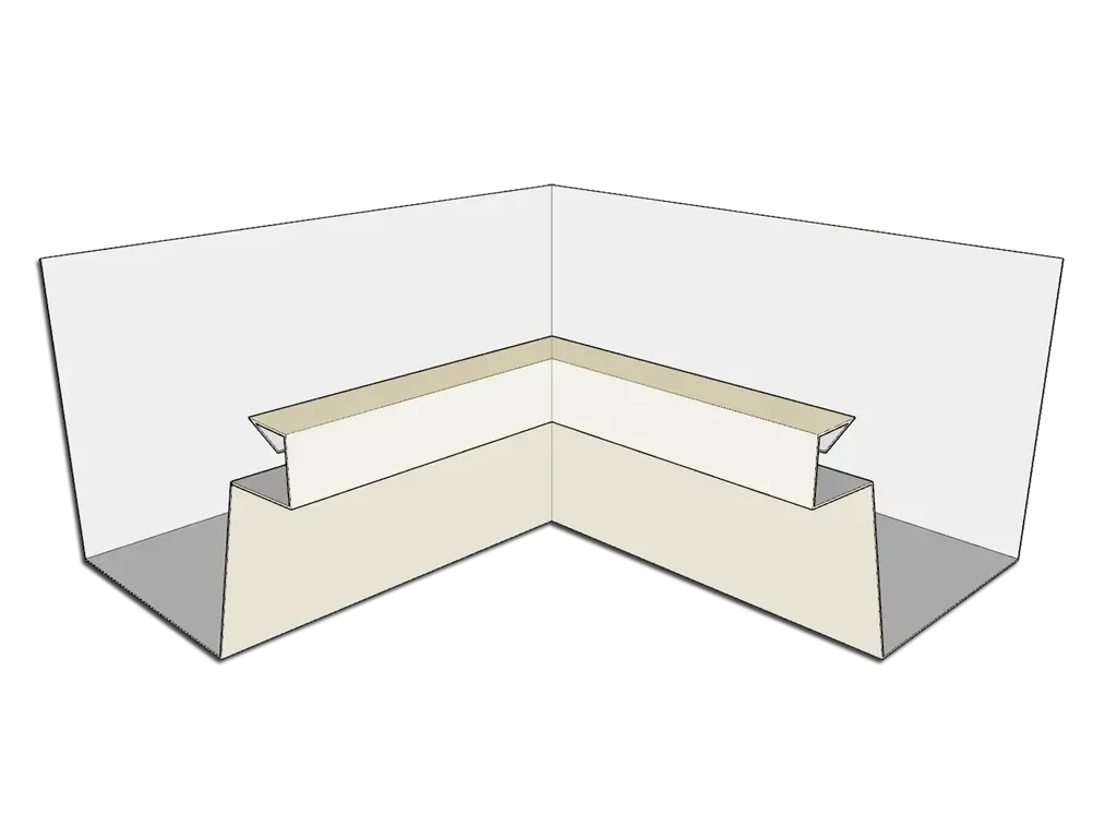 Aluminum 0.027" Industrial Box Gutter Inside Miter
