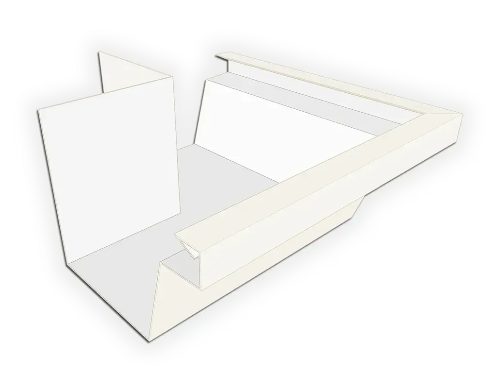 F-Style Aluminum 0.027" Industrial Box Gutter Outside Miter