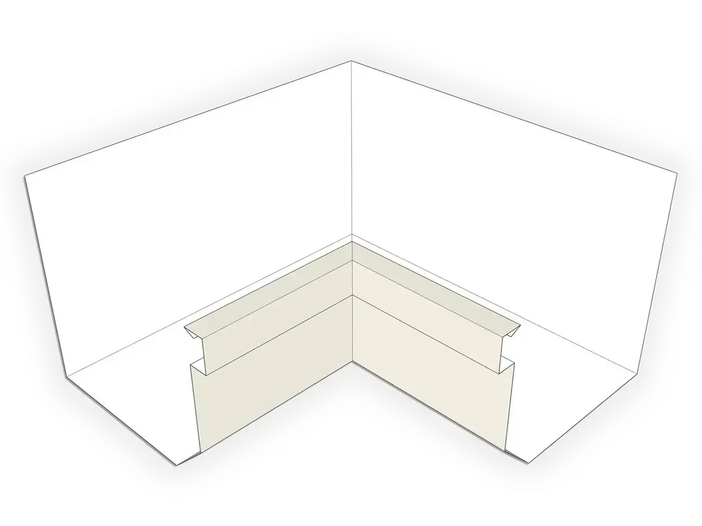D-Style Aluminum 0.027" Residential Box Gutter Inside Miter