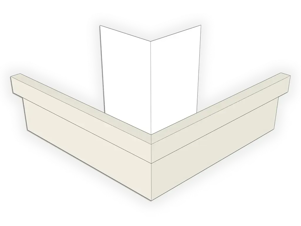 [MOBD590-0201] D-Style Aluminum 0.027" Residential Box Gutter Outside Miter
Size: 5"
Color: Almond
Angle: 90° Outside Miter - Most Common