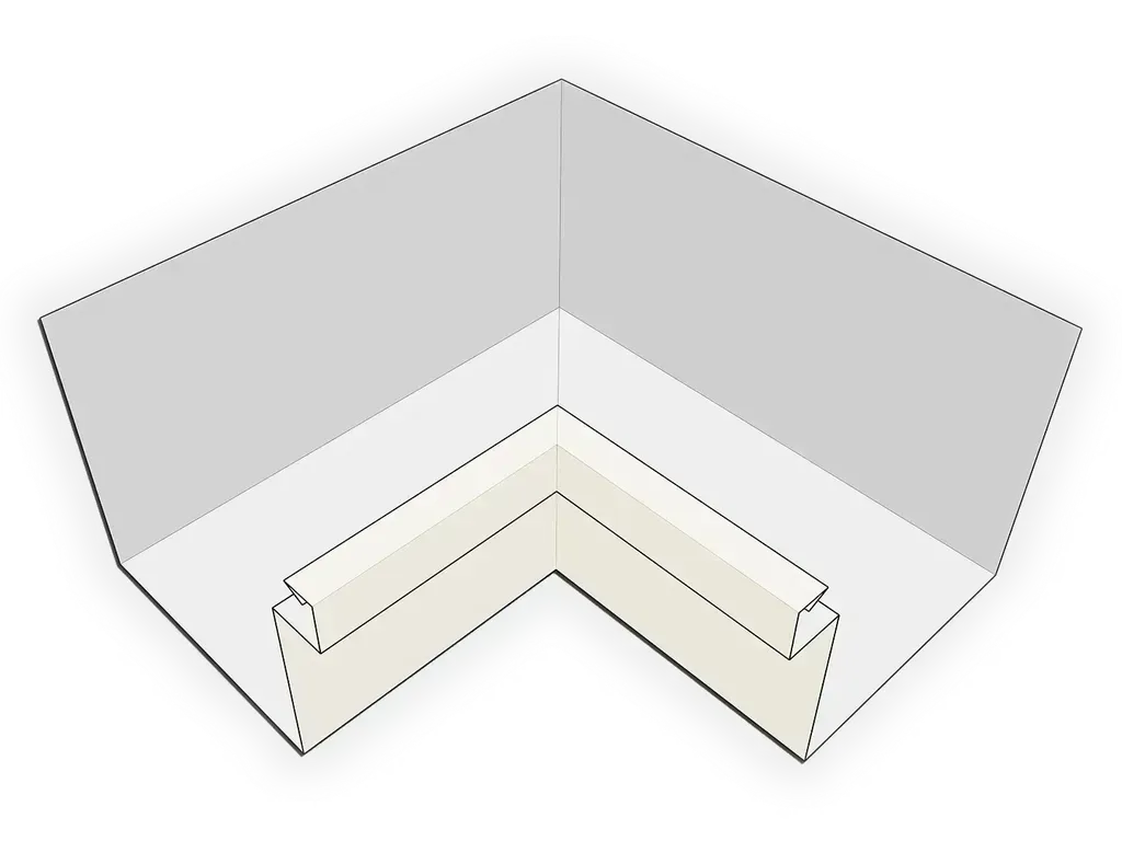 Aluminum 0.032" Kynar Commercial Box Gutter Inside Miter