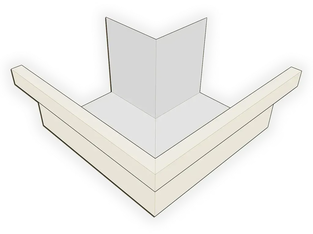 A-Style Aluminum 0.032" Kynar Commercial Box Gutter Outside Miter