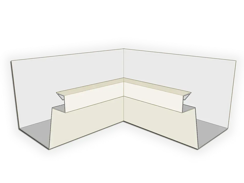Aluminum 0.032" Kynar Industrial Box Gutter Inside Miter
