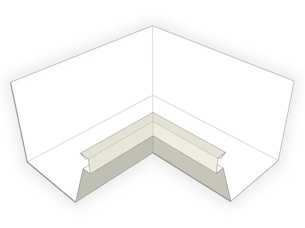 [MIBF590-0301] F-Style Aluminum 0.032" Kynar Industrial Box Gutter Inside Miter
Size: 5"
Color: Almond
Angle: 90° Inside Miter - Most Common