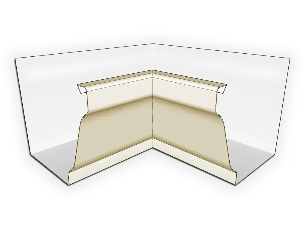 [MIK590-0301] K-Style Aluminum 0.032" Kynar Gutter Inside Miter
Size: 5"
Color: Almond
Angle: 90° Inside Miter - Most Common