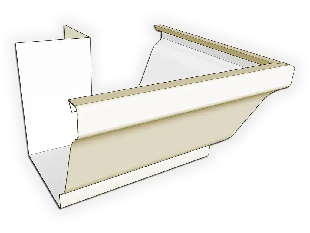 [MOK590-0301] K-Style Aluminum 0.032" Kynar Gutter Inside Miter
Size: 5"
Color: Almond
Angle: 90° Outside Miter - Most Common