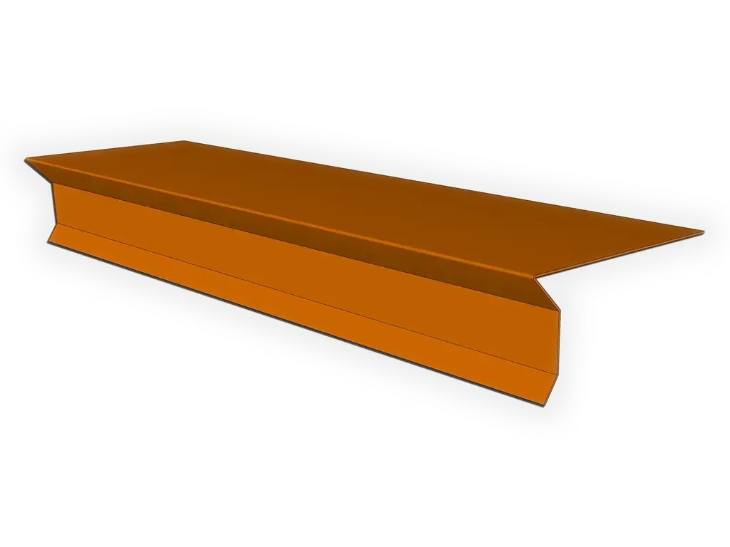[FES51-1001] Copper D-Style Shingle Roof Drip Edge with Kick
Material: 16 oz. Copper
Size: 1.5" Face x 10' Long (5.142" stock)
Product custom made to order: I understand this product is custom made to order and cannot be returned. All dimensions are approximate. Custom profiles may be rejected due to limitations in bending.