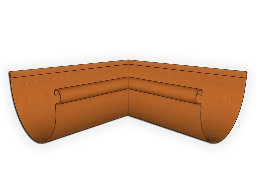 [MIR590-1001] Copper Half Round Gutter Inside Miter
Material: 16 oz. Copper
Size: 5"
Angle: 90° Inside Miter - Most Common
