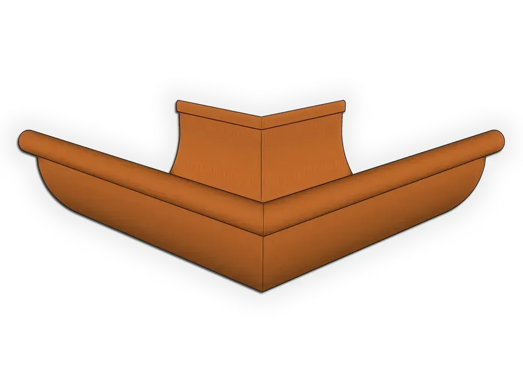 [MOR590-1001] Copper Half Round Gutter Outside Miter
Material: 16 oz. Copper
Size: 5"
Angle: 90° Outside Miter - Most Common