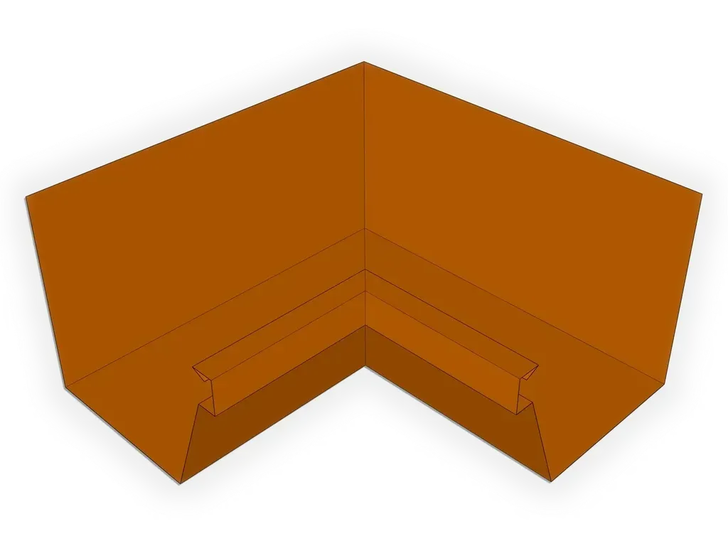 [MIBF590-1001] F-Style Copper Industrial Box Gutter Inside Miter
Material: 16 oz. Copper
Size: 5"
Angle: 90° Inside Miter - Most Common