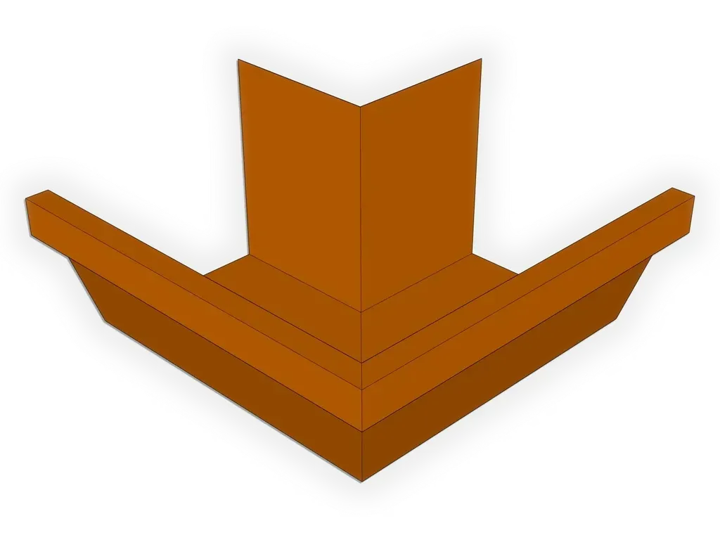 [MOBF590-1001] F-Style Copper Industrial Box Gutter Outside Miter Write review
Material: 16 oz. Copper
Size: 5"
Angle: 90° Outside Miter - Most Common