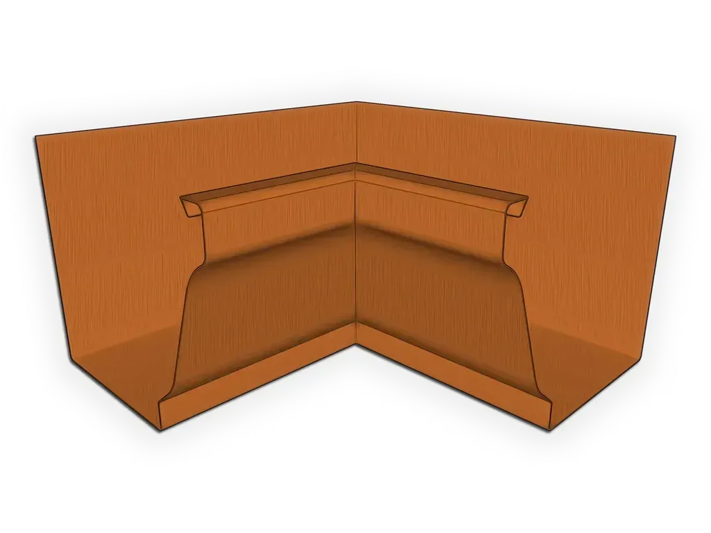 [MIK590-1001] K-Style Copper Gutter Inside Miter
Material: 16 oz. Copper
Size: 5"
Angle: 90° Inside Miter - Most Common