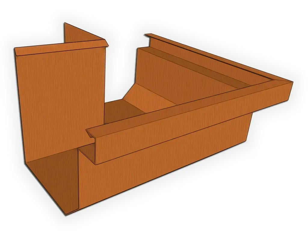 D-Style Copper Residential Box Gutter Outside Miter